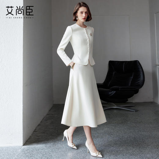 艾尚臣时尚套装女2025新款高级感播音主持人正装时尚两件套工作服 商品图3