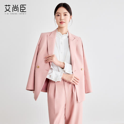 艾尚臣职业套装女士高级感长袖西装工作服职场通勤女神范西服套裤 商品图0