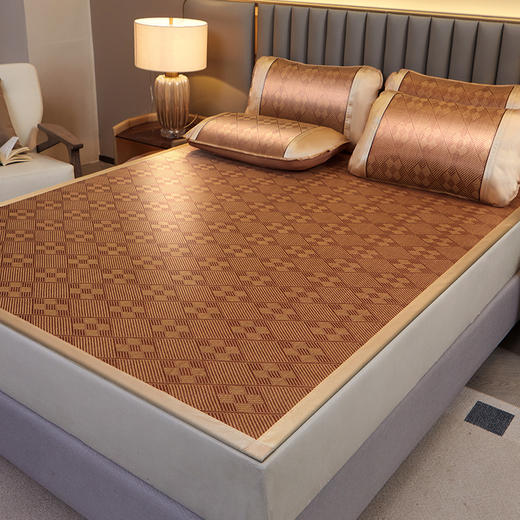 【凉席古藤席】夏季裸睡可折叠空调席 单双人家用软席子 冰丝凉席三件套  商品图10