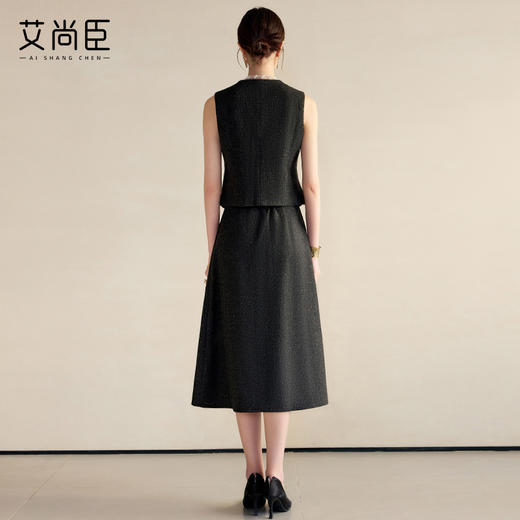 艾尚臣2025年早春女装羊毛时尚套装优雅设计感百搭西装马甲三件套 商品图4