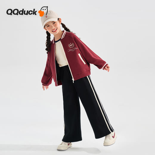 【清仓捡漏】【加绒 两件套】【120-165】【可可鸭】女童银狐绒套装中大童保暖运动套装 商品图1