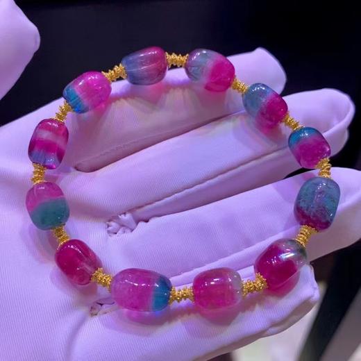 8mm-9mm单圈原矿西瓜碧玺手链 商品图3