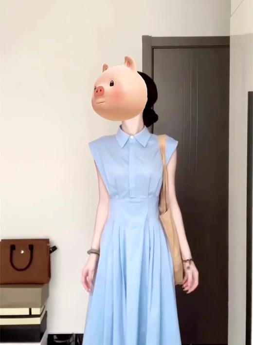 裁缝学苑AQ431法式翻领无袖衬衫连衣裙纸样女装新款收腰长裙子样板 商品图2