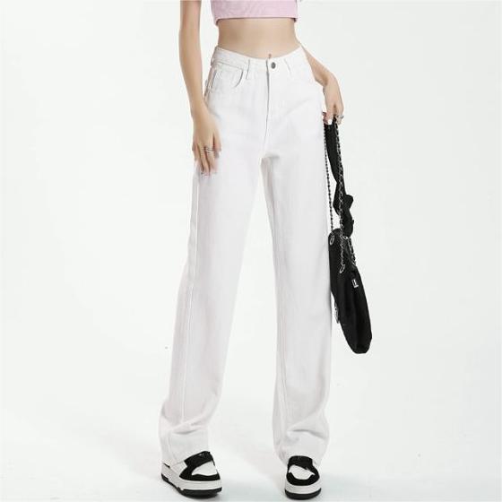 ed大牌同款【喵小仟 奶油白牛仔裤 】 三种长度 长款/加长款/九分裤 立体有型 上身柔软舒适 裤型挺阔