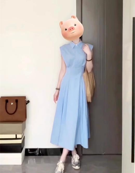 裁缝学苑AQ431法式翻领无袖衬衫连衣裙纸样女装新款收腰长裙子样板 商品图1