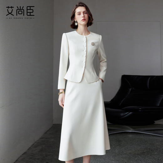 艾尚臣时尚套装女2025新款高级感播音主持人正装时尚两件套工作服 商品图0