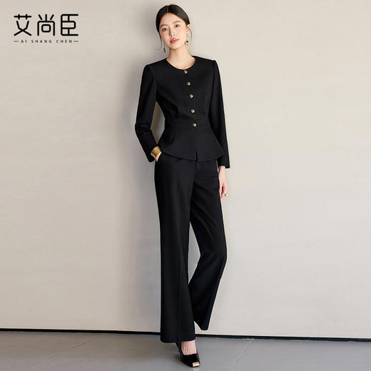 艾尚臣高端西装外套女黑色职业装酒店珠宝店前台西服正装工作服春 商品图3