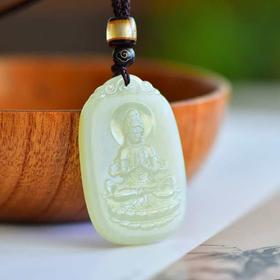 玉美人菲菲*精致和田玉观音牌 4243#