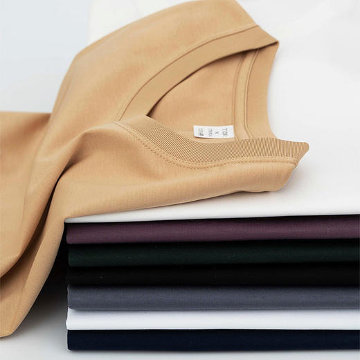 岸纾 100%新疆长绒棉双面液氨丝光长绒棉T恤（8色可选）  日常经典百搭短袖内搭T恤柔软舒服吸湿透气T1201 商品图2