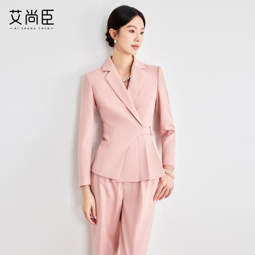 艾尚臣粉色西装外套女2025新款职业套装珠宝店酒店前台正装工作服 商品图2