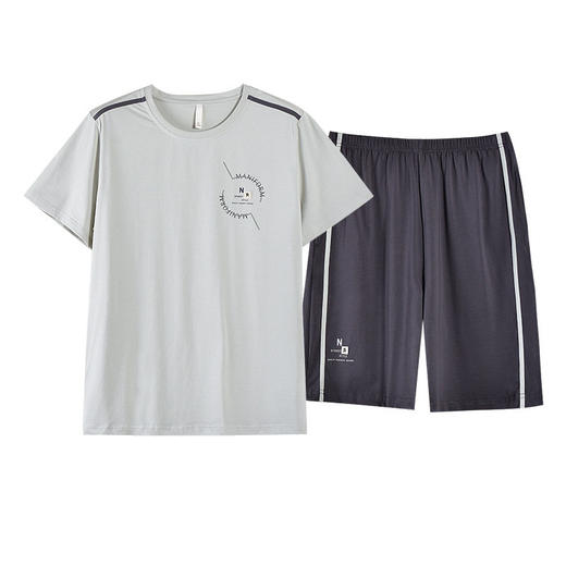 夏季男士纯棉短袖短裤睡衣爽棉宽松休闲可外穿薄款套装新款家居服    JL-5502 商品图4