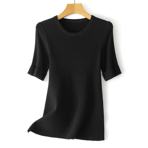 【高品质私服】【扬子精纺羊毛坑条大圆领中袖】德国斯托尔16针细针加工，1X1针织工艺YS88303-CC 商品图6