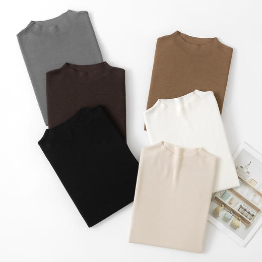 【高品质私服】【扬子精纺羊毛四平半高领短袖】德国斯托尔16针细针加工，针法细腻平整YS24090-CC 商品图5