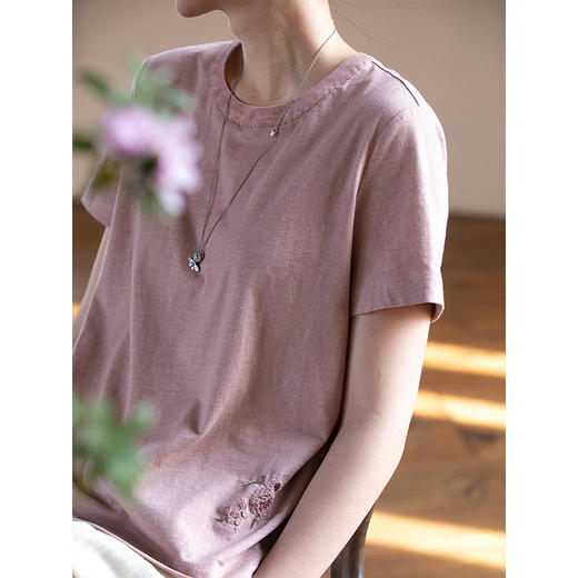 牧衣游原创刺绣炒色T恤短袖 限量福利款 山中夏【不支持会员折】 商品图3