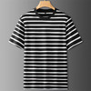 【棉质】【DDS】大依优型大码圆领条纹短袖T恤夏季新款肥佬休闲棉质加肥加大上衣男士胖子 商品缩略图1