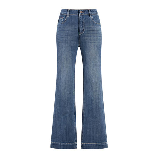 HeyDress四面弹微喇牛仔裤女春季法式复古修身直筒裤通勤百搭裤子 商品图4