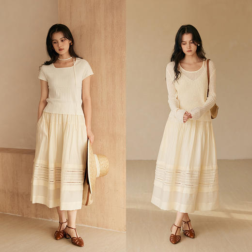 HeyDress法式天丝半身裙女夏季高腰伞摆设计感蛋糕裙高级气质裙子 商品图1