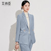 雾霾蓝丝绒西服外套女冬高级感职业装通勤正装工作服休闲西装套装 商品缩略图2