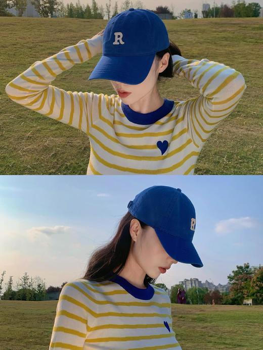 春天明媚刺绣爱心绵羊毛混纺棉针织条纹衫 商品图7