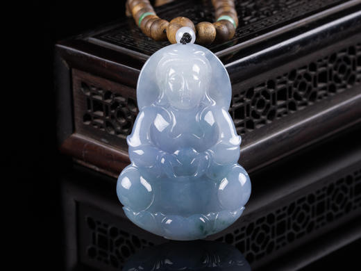 XY0061原创沉香+翡翠紫罗兰观音挂件 商品图3