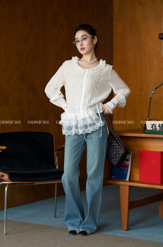 【门店同款】ENJOY春季四面弹系带喇叭裤 161947334 商品图3