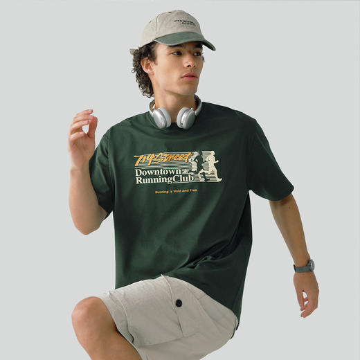 714street凉感跑步印花短袖T恤男2025夏季新款宽松速干透气防晒衣 商品图3