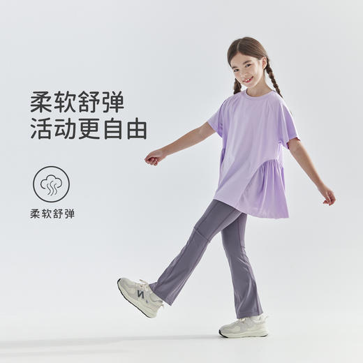 cicochild2025年夏季新款亲子中大女童网纱拼接短袖凉感莫代尔T恤 商品图3