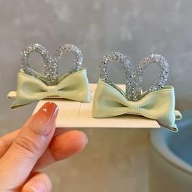 春款小清新绿色对夹-耳朵