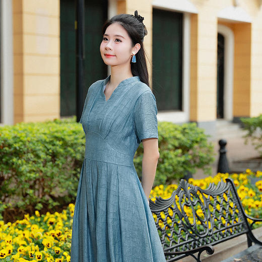 【夏日新品】 月舒观风短袖连衣裙 | 现货加急发 商品图1