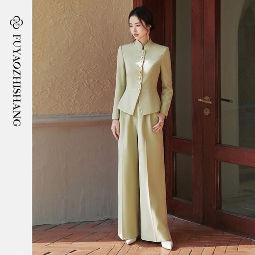 FUYAO扶摇 新中式女装复古民国风西装外套2025新款高级感西服套装 商品图0