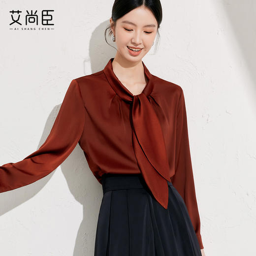 艾尚臣安可拉红小众衬衫女2025春季新款气质通勤高端衬衣百搭上衣 商品图0