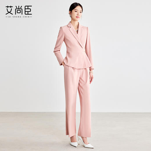 艾尚臣粉色西装外套女2025新款职业套装珠宝店酒店前台正装工作服 商品图3