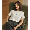 OLrain欧芮儿2025夏季新款简约百搭T恤针织宽松短袖白色女上衣 商品缩略图1