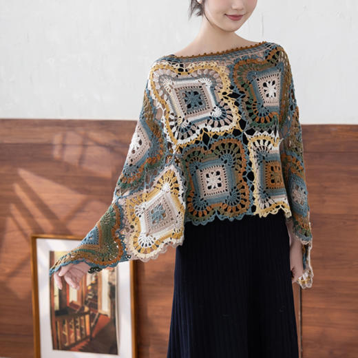 苏苏姐家淑婉两穿斗篷手工diy钩针自制羊毛线编织毛线团材料包 商品图2