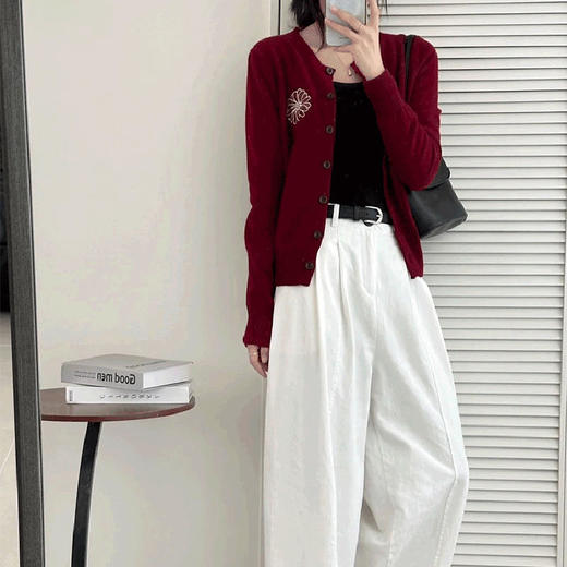 澄鱼生活小雏菊开衫 | 面料舒适柔软 软糯质感 温柔百搭 三色可选 商品图3