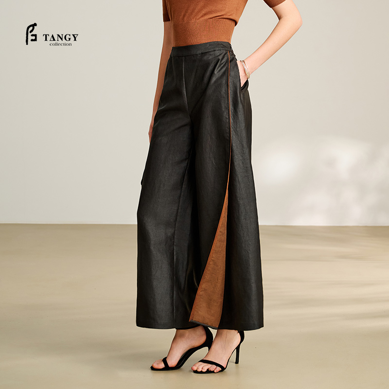 TANGY Collection/2025天意精品夏季新品中国风女士莨阔腿裤