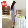 上海逸红颜 若曦 2025年春装新品新中式女装定位手绘紫藤针织旗袍 商品缩略图3