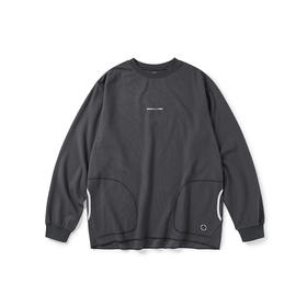 WHEELS and WIND 华夫格吸汗透气插袋长袖圆领T恤