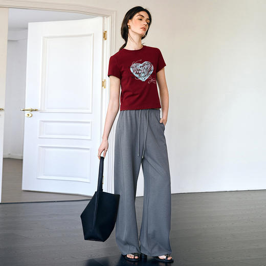 OLrain欧芮儿灰色休闲裤女夏季2025年新款宽松设计感慵懒香蕉裤 商品图4