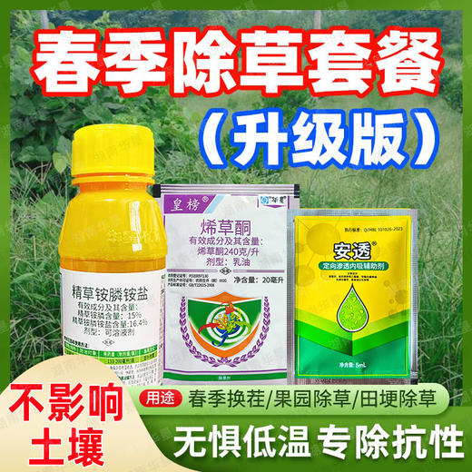 春季除草方案果园精草铵膦铵盐杀水花生牛筋草小飞蓬专用除草剂 商品图1