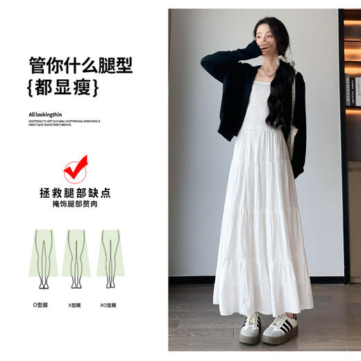 MUYANHUAN 桃花皱蛋糕裙 松紧腰遮肉显瘦显腿长 商品图4