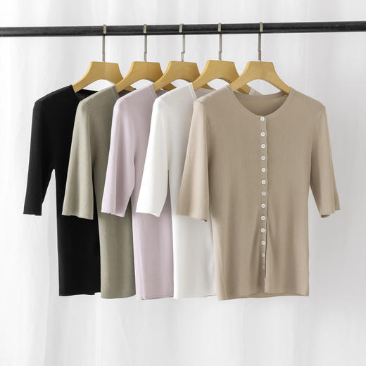 【高品质私服】【扬子精纺羊毛四平半高领短袖】进口德国斯托尔正16针织造，1*1工艺织造YS2007-CC 商品图0