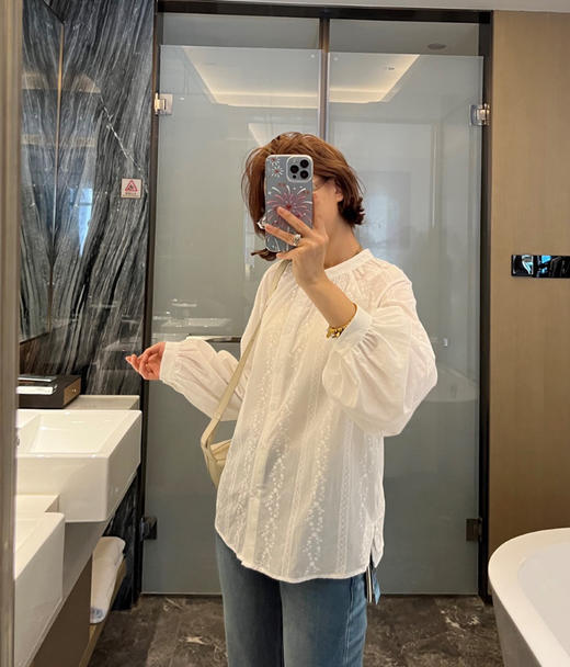 显瘦宫廷泡泡袖蕾丝衬衫衬衣030 商品图8