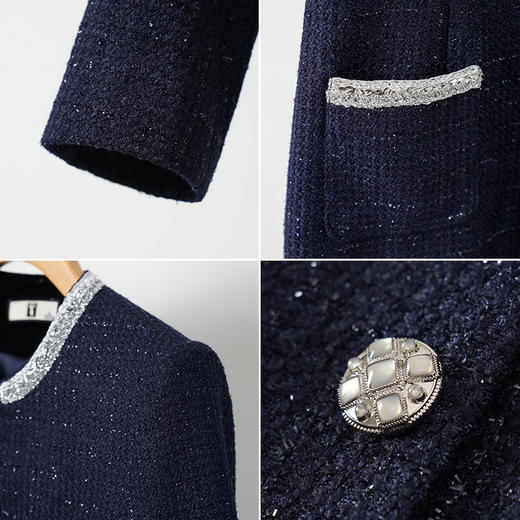 艾尚臣小香风外套背心裙两件套2024冬季新款职业装高级感职业套装 商品图3