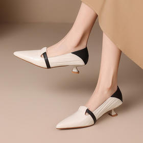 【预售5天】时尚法式低跟小皮鞋，拼色气质显瘦单鞋PLGZ&D171-2