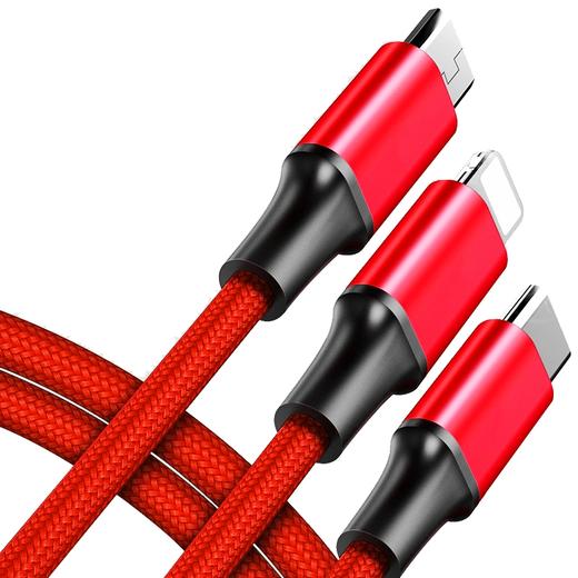 【自营】LEFIT勒菲特 L10 一拖三快充手机数据线三合一适用苹果安卓TYPE-C三头充电线　 商品图5