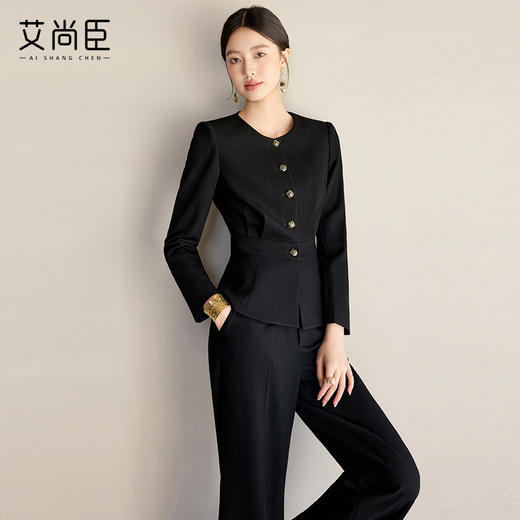 艾尚臣高端西装外套女黑色职业装酒店珠宝店前台西服正装工作服春 商品图1