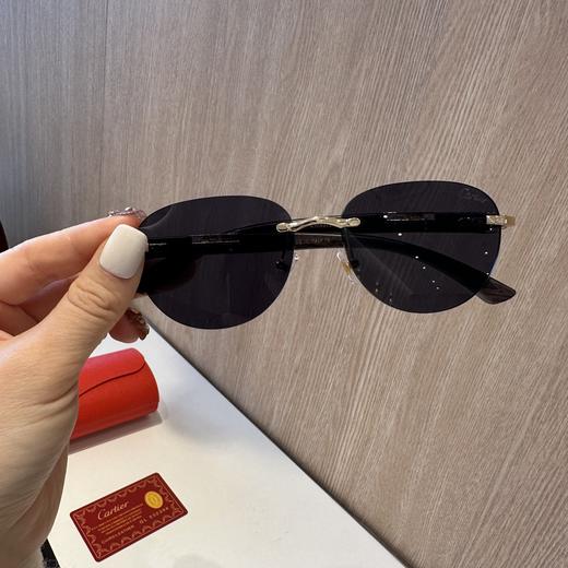 F083卡地亚 新款纯钛无框钻石切割太阳镜高端太阳镜 商品图3