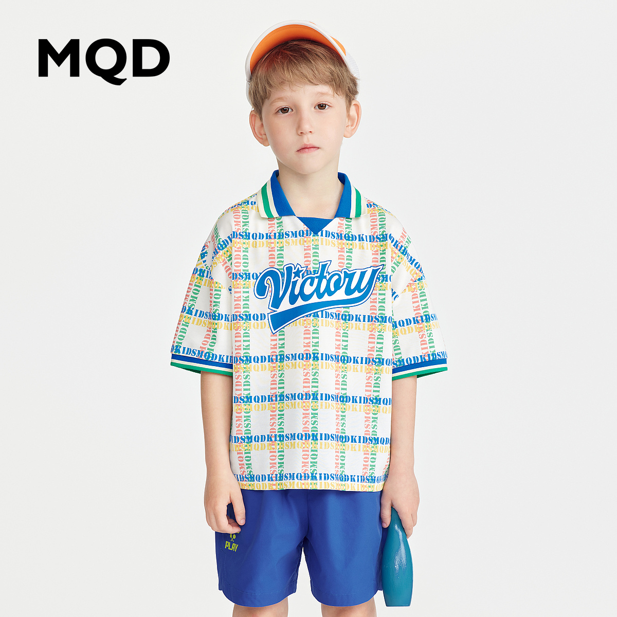 【G】【MQD】【专柜同款】童装男童夏新款儿童T恤吸湿速干polo衫格纹短袖