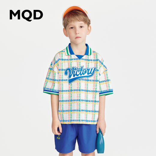 【G】【MQD】【专柜同款】童装男童夏新款儿童T恤吸湿速干polo衫格纹短袖 商品图0